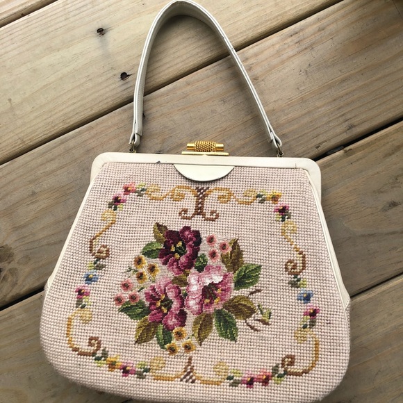 Vintage Needlepoint Handbag - Picture 3 of 10